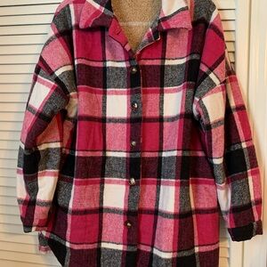 Plaid Pink and Black Women's Jacket